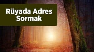 Rüyada adres sormak ne anlama gelir? Anlamı ve yorumlarıyla bu