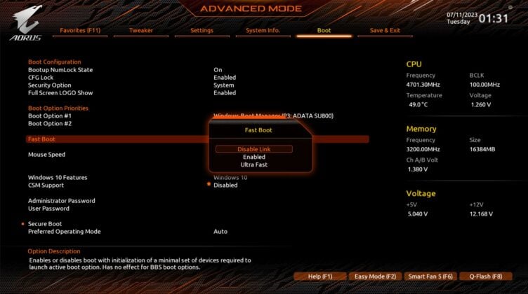 Advantages of Fast Boot