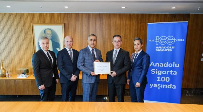 Anadolu Sigorta’ya Ekonomiye Katkılarından Dolayı Teşekkür Belgesi