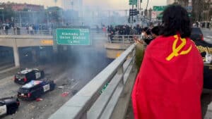 Explore the tensions and responses in Los Angeles as border