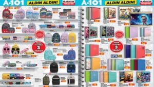 28 Ağustos 2025 A101 afişinde kırtasiye, dijital su sebili ve