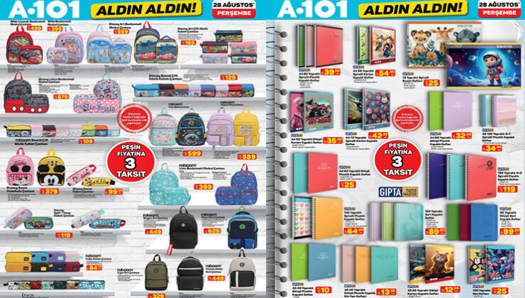 A101 OKUL MALZEMELERİ YENİ AFİŞİ 28 AĞUSTOS 2025 || A101 Aldın Aldın aktüel kataloğu bu hafta neler sunuyor? A101 broşürü ile kırtasiye ürünleri, çaycılı dijital su sebili, şarjlı masaj aleti satışa çıkıyor