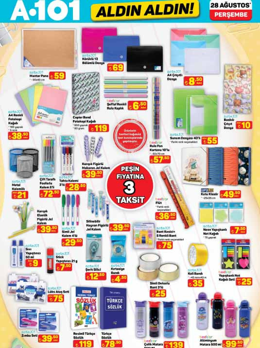 A101 OKUL MALZEMELERİ YENİ AFİŞİ 28 AĞUSTOS 2025 || A101 Aldın Aldın aktüel kataloğu bu hafta neler sunuyor? A101 broşürü ile kırtasiye ürünleri, çaycılı dijital su sebili, şarjlı masaj aleti satışa çıkıyor