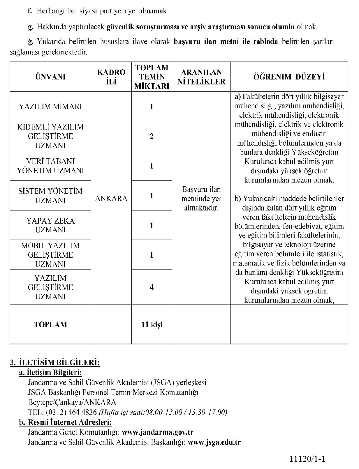 Genel Bilgilendirme