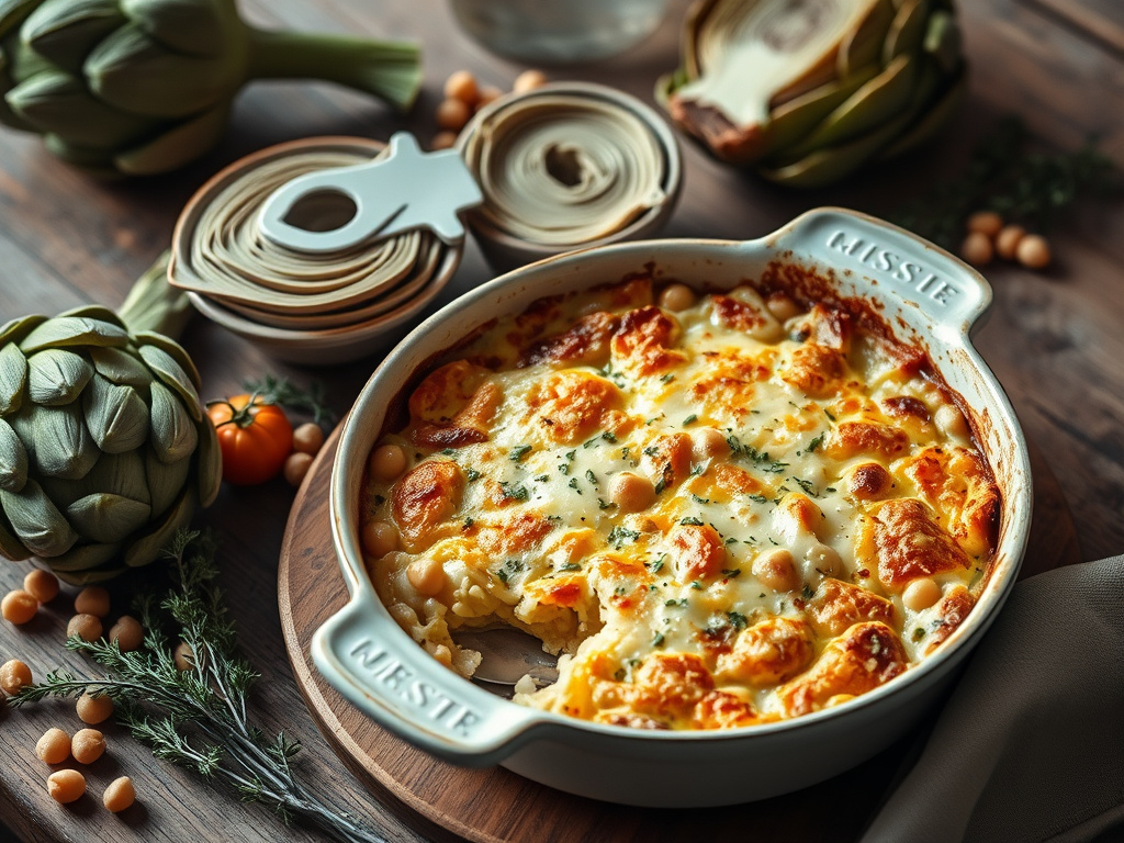 Nefis aromalarıyla nohutu ve enginarı buluşturan bu graten tarifi, sofralarınıza