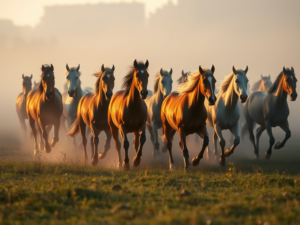 Rüyada at sürüsü görmek, özgürlük, güç ve başarıya işaret eder.