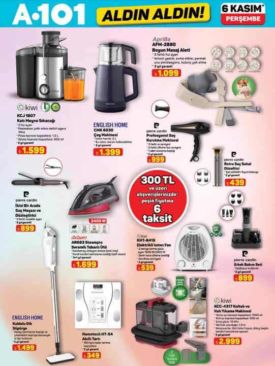 A101 6 Kasım 2025 Aldın Aldın Kataloğu: Bu Haftanın Aktüel Ürünleri, Katı Meyve Sıkacağı, Isıtıcı Fan ve Halı Yıkama Makinesi