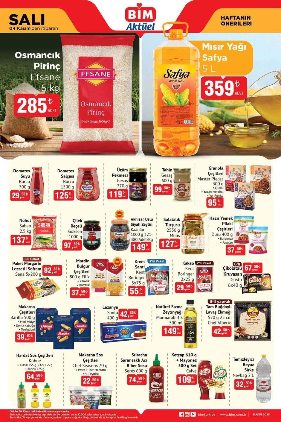 4 Kasım 2025 Bim Aktüel Ürünleri
