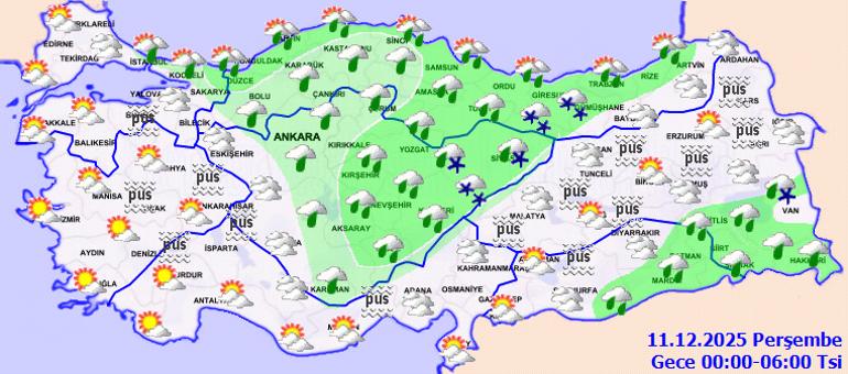 11 Aralık Hava Tahminleri