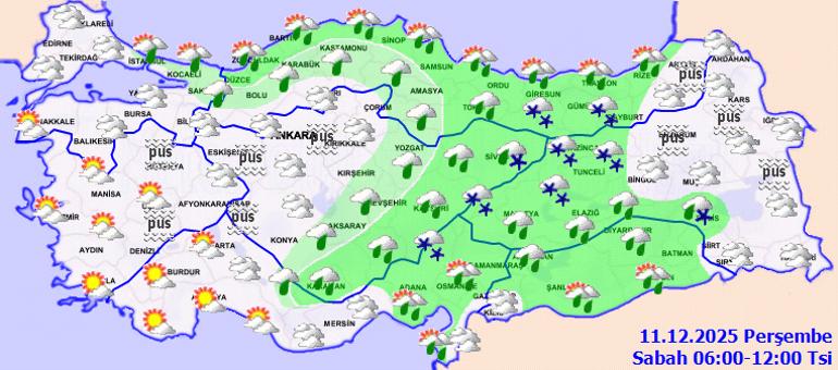 11 Aralık Hava Tahminleri