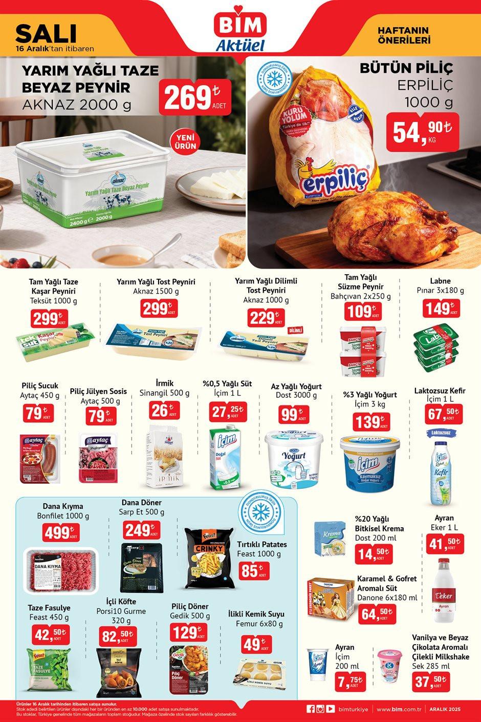 16 Aralık 2025 BİM Aktüel Gıda ve Temizlik Ürünleri
