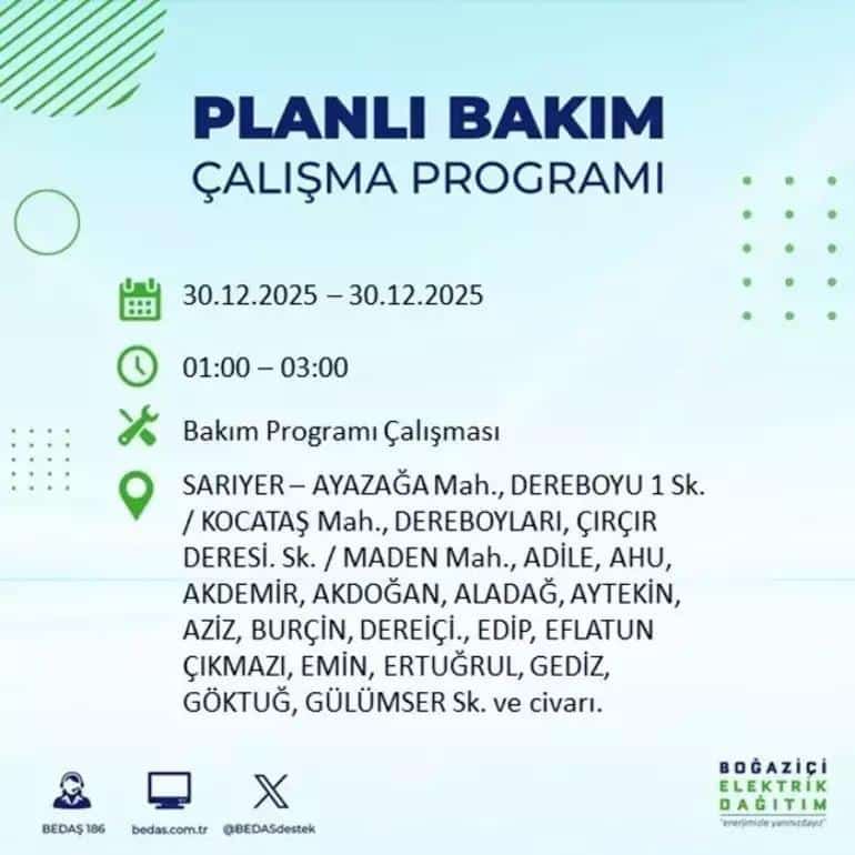 İstanbul Elektrik Kesintisi Programı