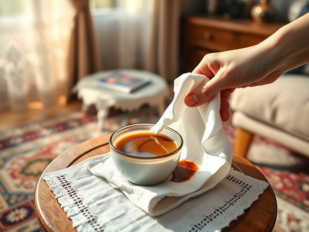 Kahve lekeleri, kumaşın liflerine hızla nüfuz eden tanen ve yağ