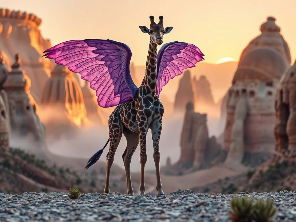 Rüyada mor kanatlı bir zürafa görmek, hem nadir hem de