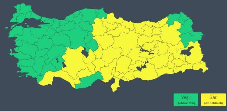 Meteoroloji'den Sarı Kodlu Uyarı