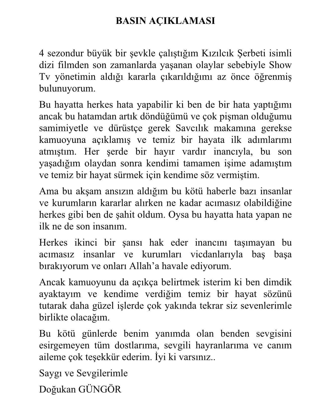 Doğukan Güngör Kızılcık Şerbeti’nden Ayrıldı mı?