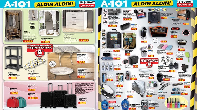 A101 AFİŞİ 18 ŞUBAT 2026 - BU HAFTA YENİ ÜRÜNLER