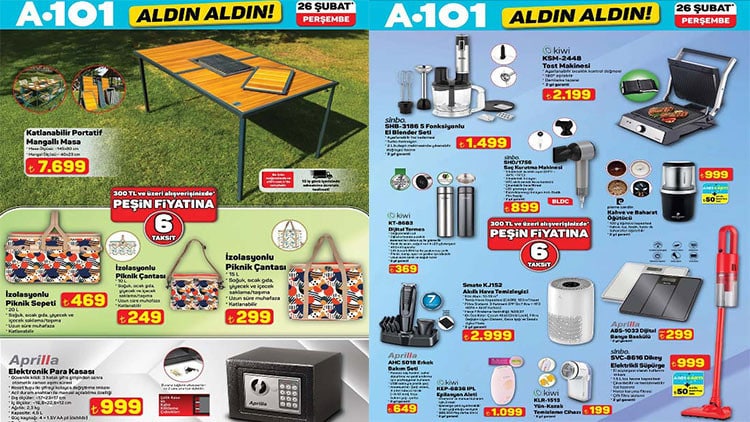 A101 Aldın Aldın 26 Şubat 2025 Aktüel Ürünler Kataloğu ve İndirimli Ürünler Listesi