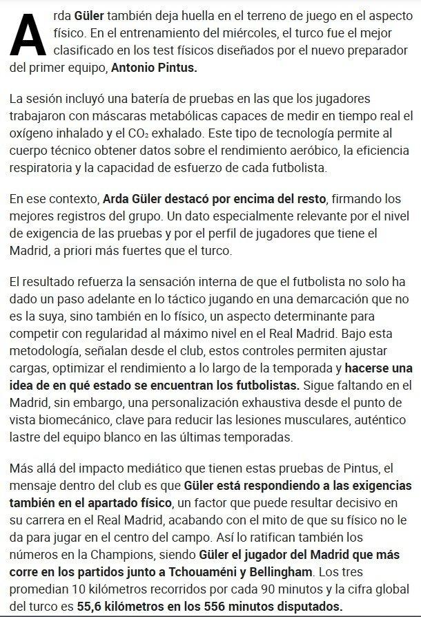 Real Madrid'de Arda Güler fiziksel testlerde takımın en iyi derecesini elde etti