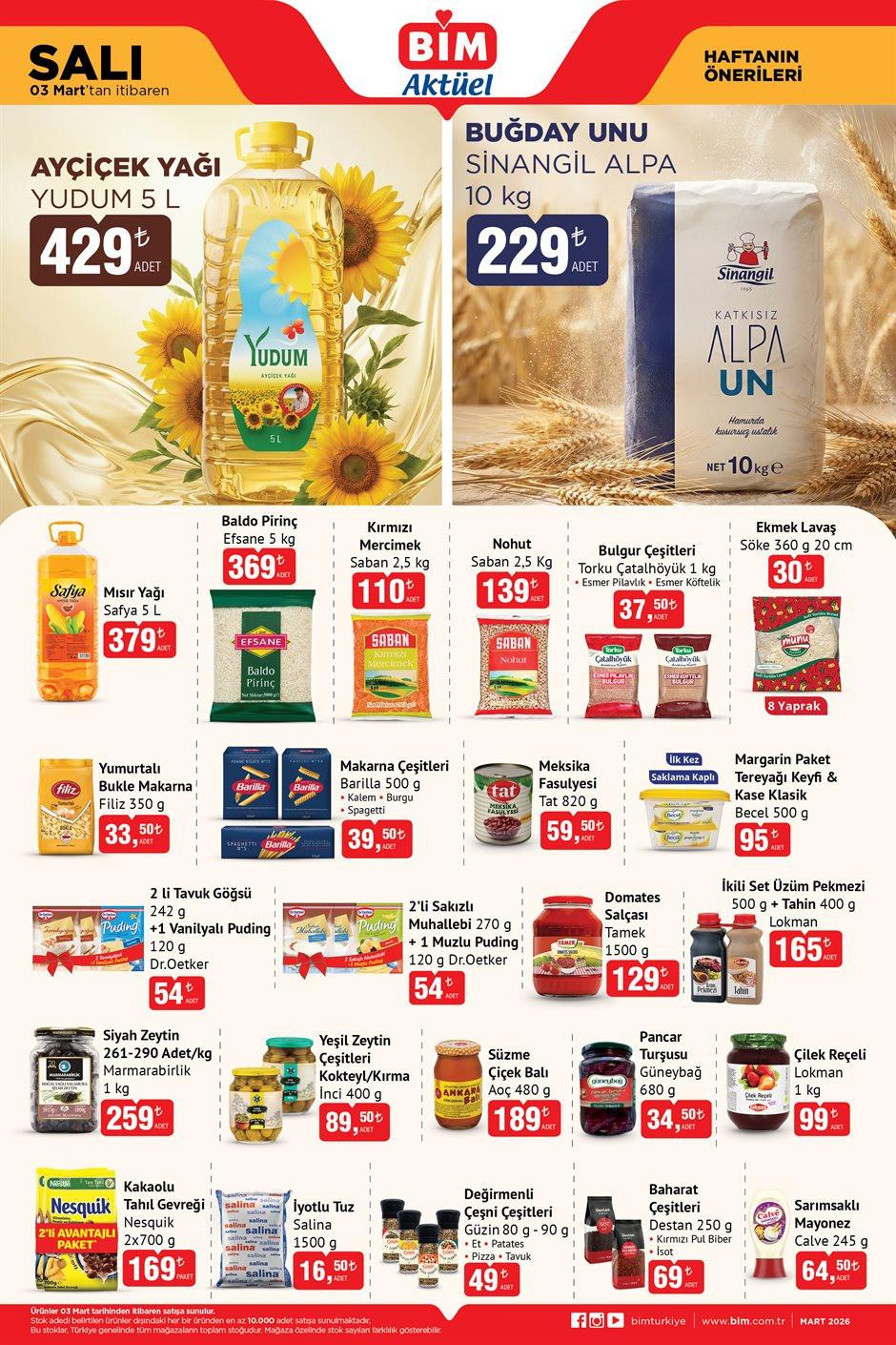 3 Mart 2026 BİM Aktüel Ürünleri