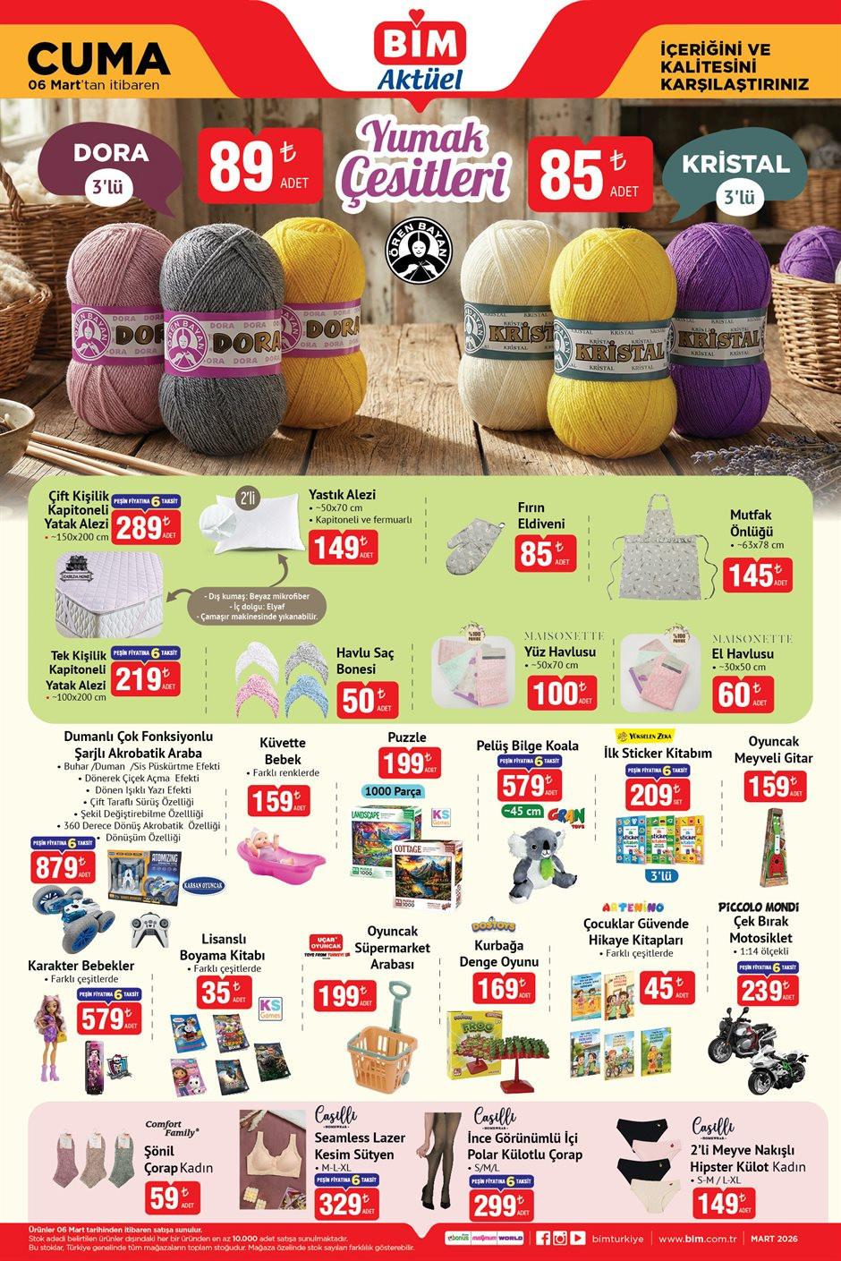 6 Mart 2026 BİM Aktüel Ürünleri