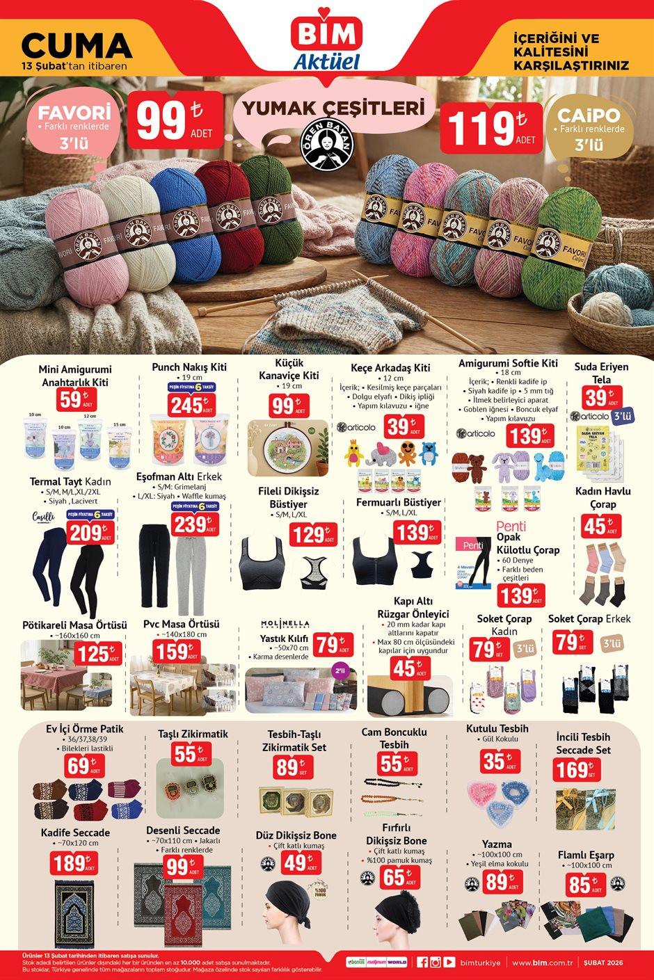 Bim Aktüel Kataloğu 13 Şubat 2026 İndirimli Ürünler Listesi