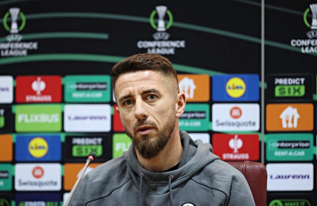 Shkendija Teknik Direktörü Jeton Bekjiri, UEFA Konferans Ligi Son 16 Play-Off İlk Maçı Öncesi Konuştu