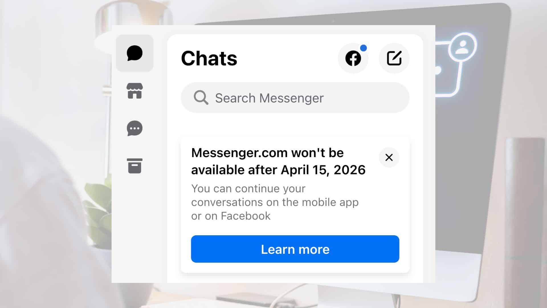Meta, bağımsız Messenger sitesine son veriyor