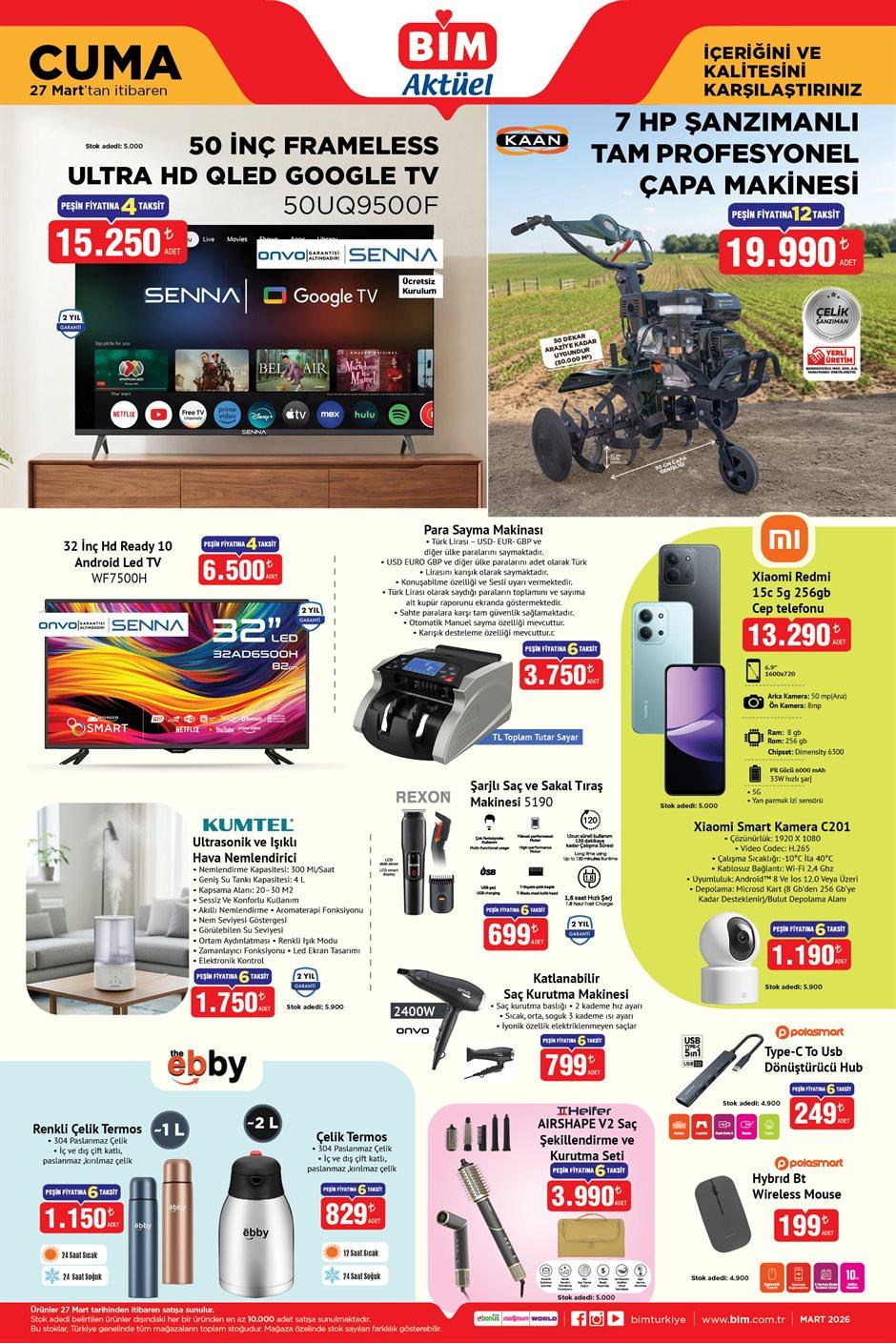 BİM 24 ve 27 Mart 2026 Aktüel Ürünler Kataloğu Yayımlandı