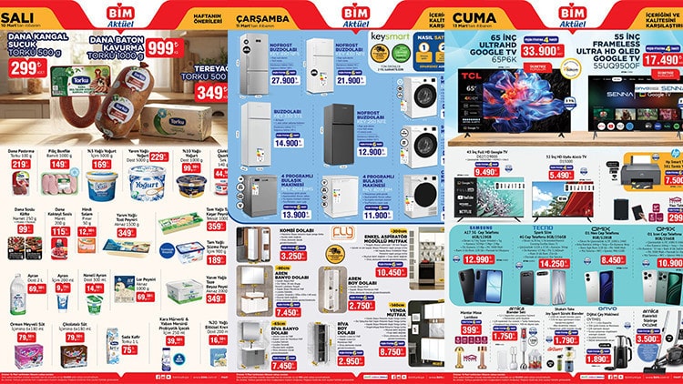 BİM 10-11-13 Mart 2026 aktüel ürünler kataloğu çıktı! En yeni