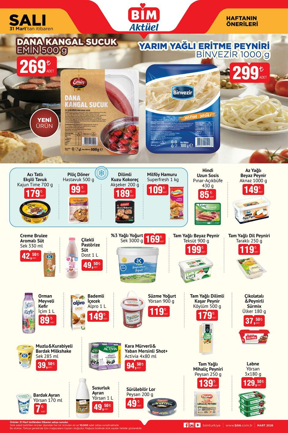 BİM Aktüel 31 Mart 2026 Gıda Ürünleri
