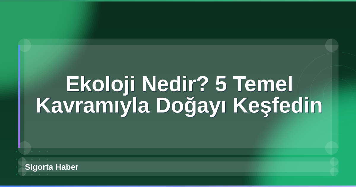 Ekoloji Nedir? 5 Temel Kavramıyla Doğayı Keşfedin