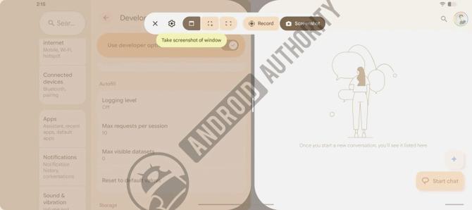 Android 17'de kısmi ekran görüntüsü özeti