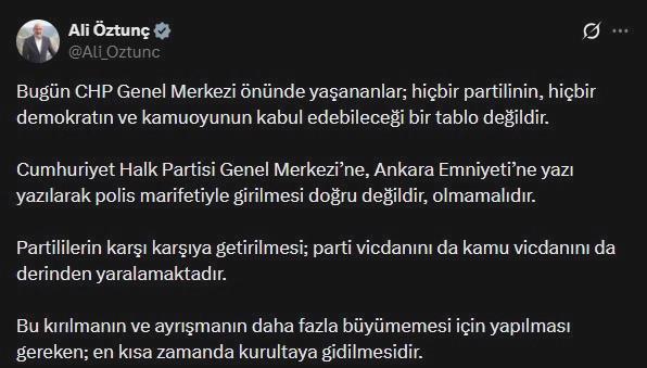 CHP Genel Merkezi önünde yaşanan gelişmeler