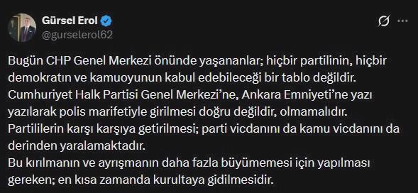 CHP Genel Merkezi önünde yaşanan gelişmeler