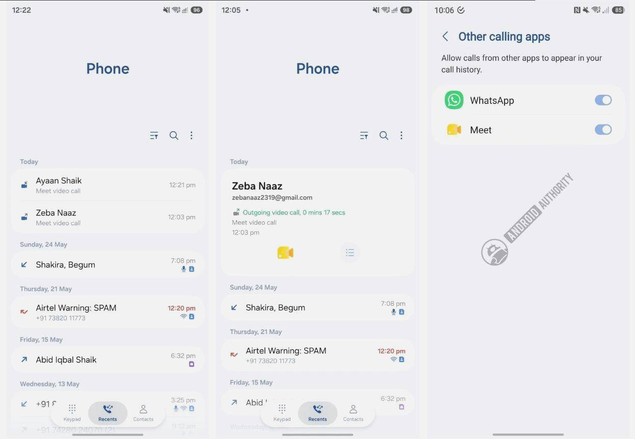 Android ve Samsung tarafındaki yeni arama geçmişi desteği