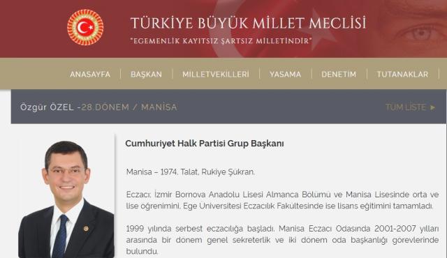 TBMM kayıtlarındaki değişiklik