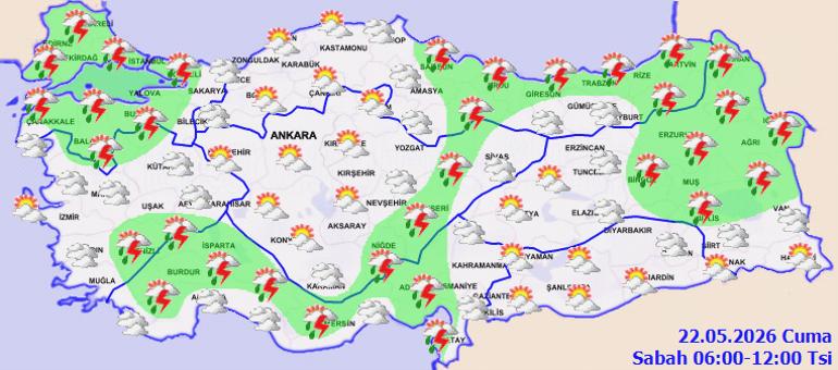 Türkiye genelinde sağanak yağış bekleniyor, İstanbul'da 3 gün yağmur var 4 Türkiye genelinde hava durumu özeti