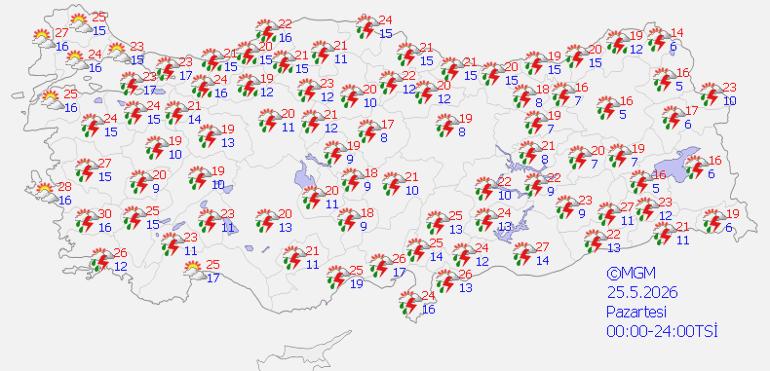 Yarın yurt genelinde sağanak etkili olacak, kuvvetli yağış bazı bölgelerde görülecek 1 Yarın Türkiye genelinde hava durumu