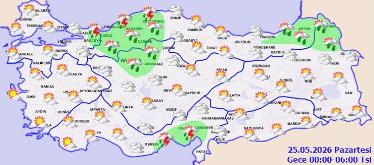 Yarın yurt genelinde sağanak etkili olacak, kuvvetli yağış bazı bölgelerde görülecek 2 Yarın Türkiye genelinde hava durumu