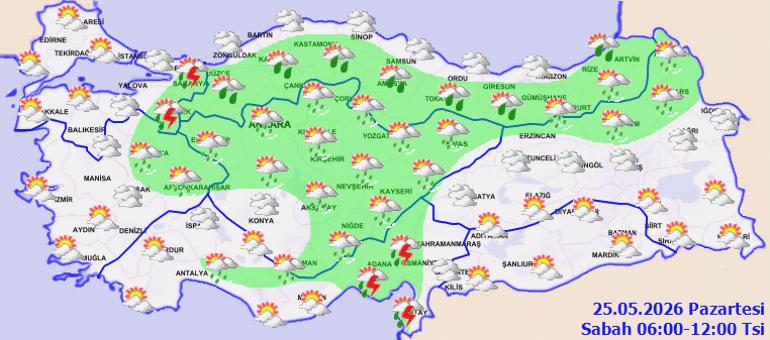 Yarın yurt genelinde sağanak etkili olacak, kuvvetli yağış bazı bölgelerde görülecek 3 Yarın Türkiye genelinde hava durumu