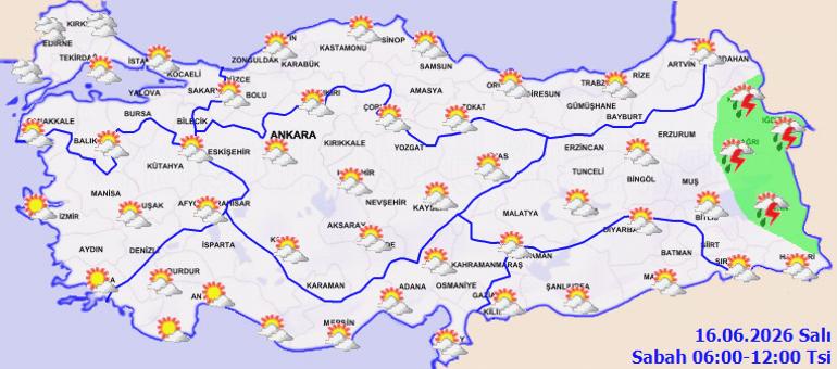 16 Haziran Hava Durumu: Sıcaklıklar Artıyor, Kuzey ve Doğuda Yerel Sağanak Bekleniyor 3 16 Haziran Hava Durumu
