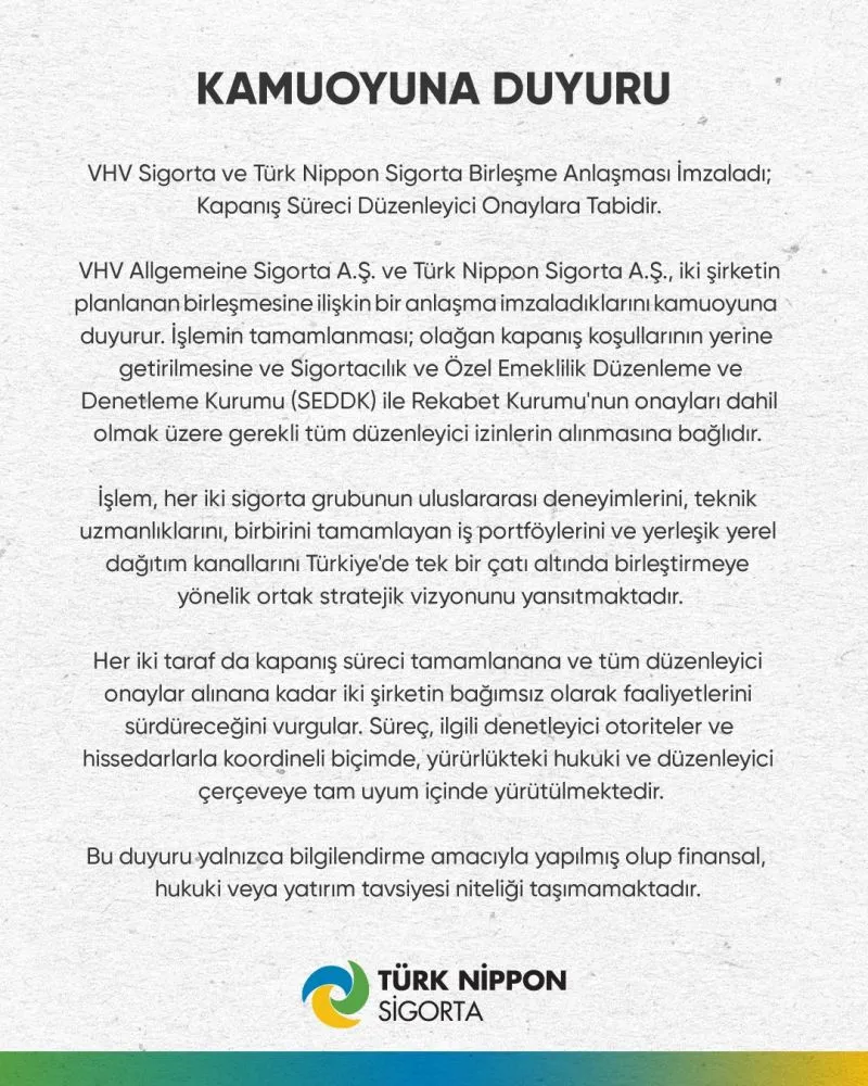 VHV Sigorta ile Türk Nippon Sigorta Birleşme Anlaşması İmzaladı 7 1780380009967