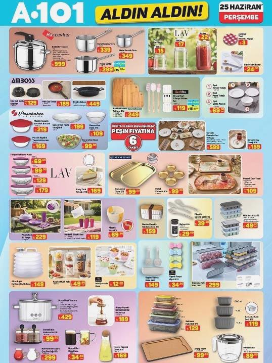 A101 25 Haziran 2026 Aktüel Katalog Öne Çıkan Ürünler ve Fiyatlar 9 Mutfak ve Ev Gereçleri