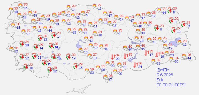 Bu Hafta Yağmur Var mı? 9 Haziran Türkiye Geneli Hava Durumu