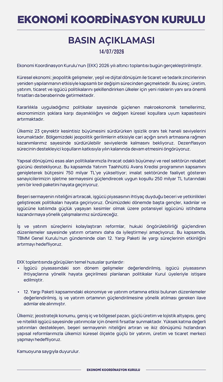 EKK yeni kararları açıkladı... Reel sektöre 1 trilyon TL'lik destek hamlesi 2 ekk yeni kararlari acikladi reel sektore 1 trilyon tllik destek hamlesi 0 HMfUTWfS