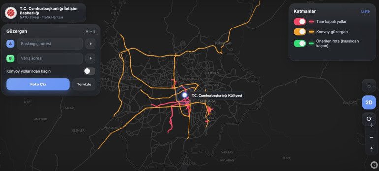 NATO Zirvesi kapsamında Ankara'da kapatılacak yollar ve trafik uyarıları 2 NATO Zirvesi kapsamında Ankara'da kapatılacak yollar ve trafik uyarıları