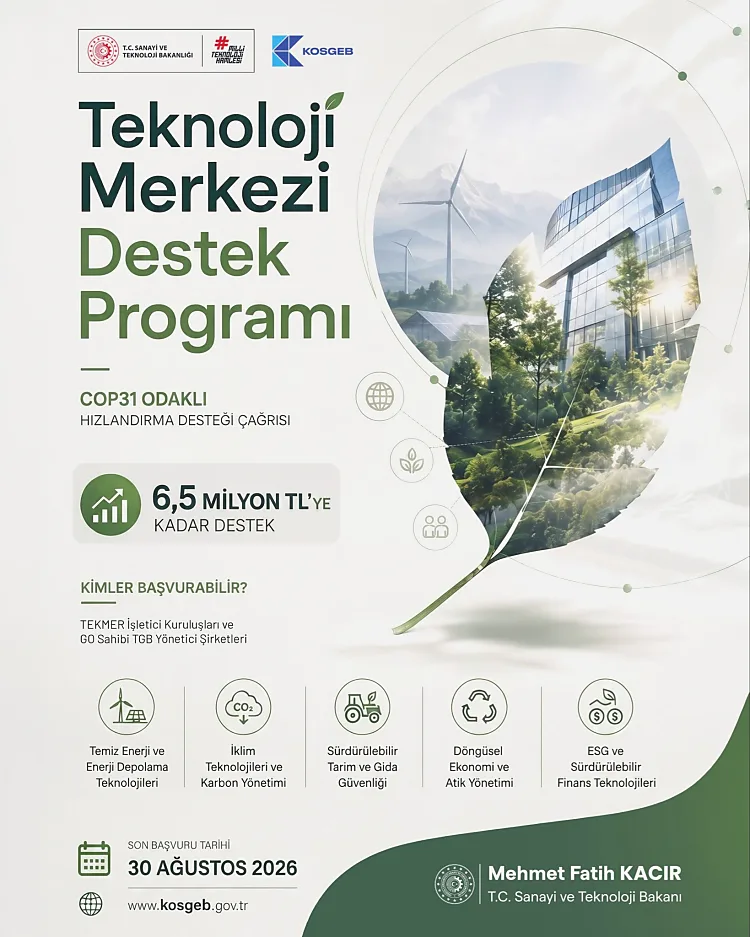 KOSGEB’den COP31 Odaklı Hızlandırma Desteği Çağrısı