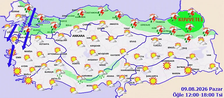 Son dakika hava durumu tahminleri il il | Yarın (9 Ağustos) hava nasıl olacak? Pazar günü İstanbul'da yağmur var mı? Meteoroloji'den İstanbul ve birçok ile uyarı! 5 son dakika hava durumu tahminleri il il yarin 9 agustos hava nasil olacak KwpYuzFQ