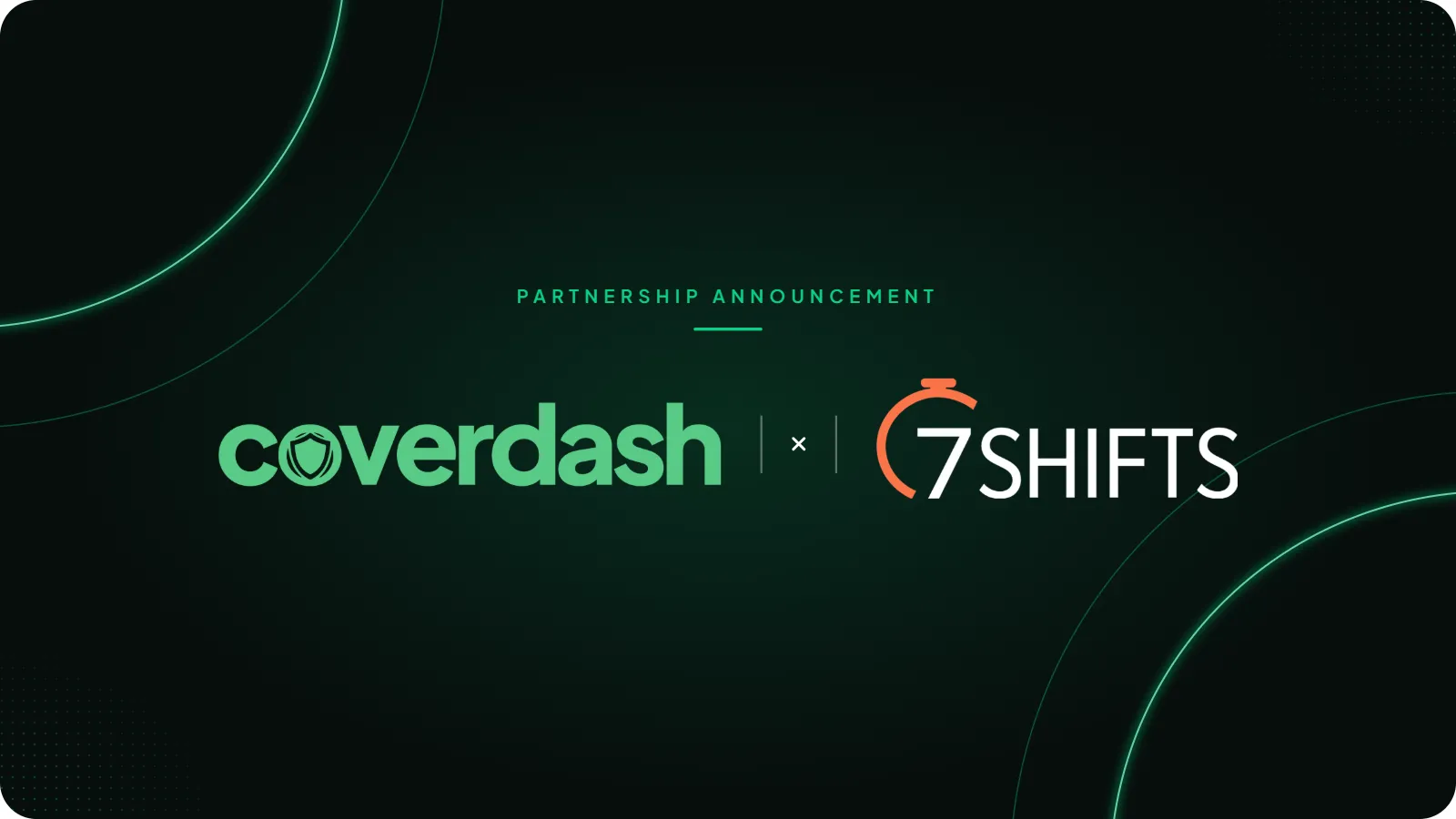 Coverdash ve 7shifts şirket logoları; restoran bordrosuna entegre işçi tazminat sigortası ortaklığı